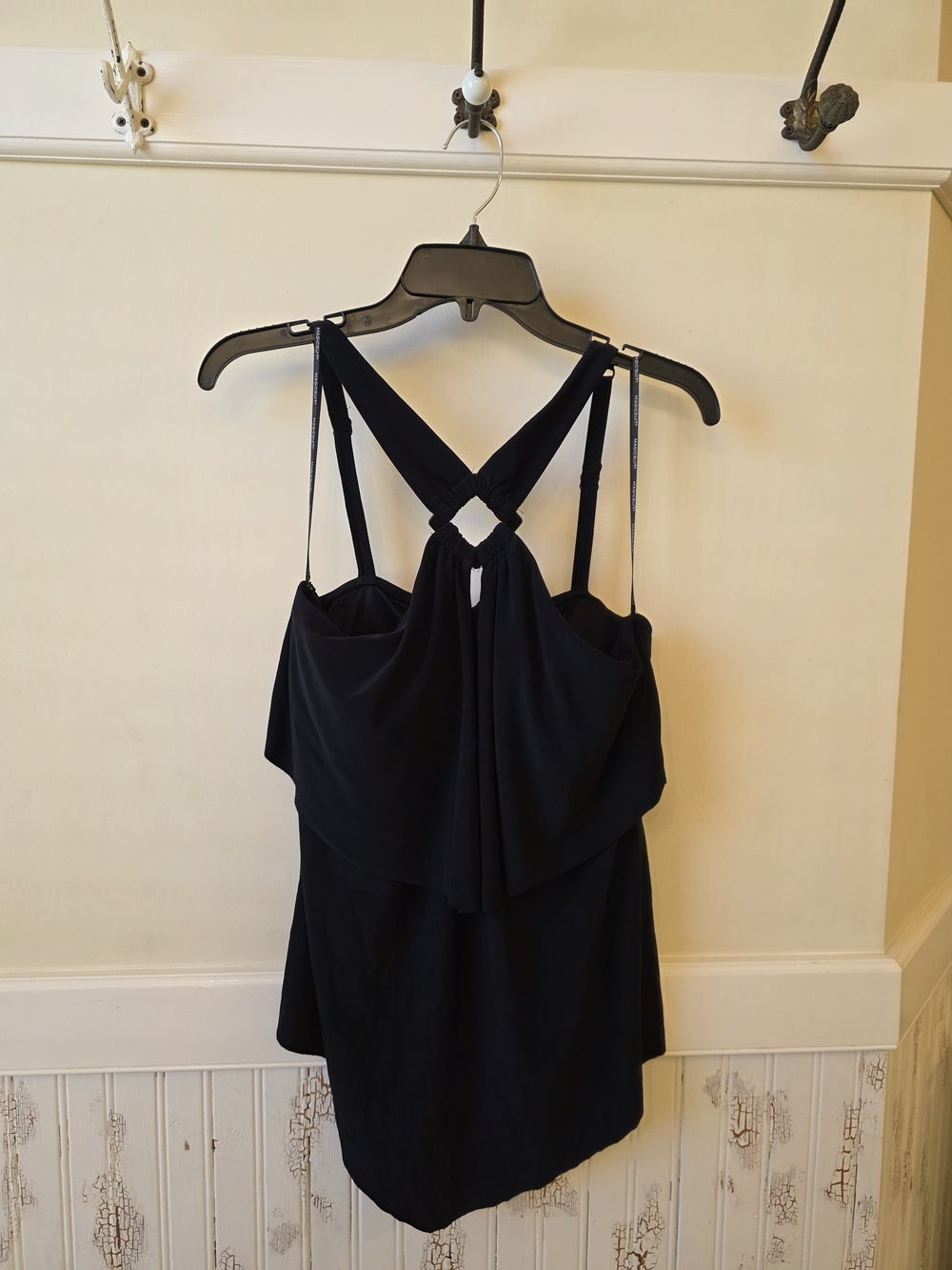 Magicsuit Black Cross-Back Layered Camisole